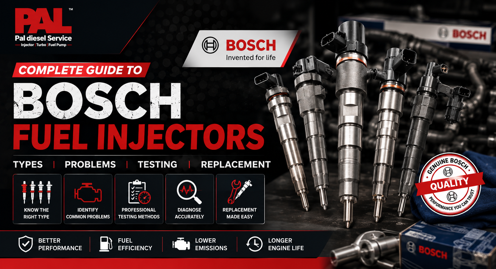 Complete Guide to Bosch Fuel Injectors: Types, Problems, Testing and Replacement